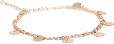 Oomphelicious Gold Tone Multi Layer Charm Alloy Anklet