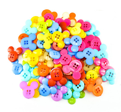 

Unobite 4-Holes Mickey Design Plastic Buttons for Sewing and DIY Craft