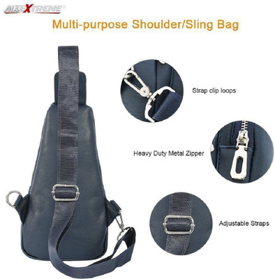 

AllExtreme PU Leather Sling Bag Leather Chest Shoulder Backpack Water Resistant Vintage Carry Cross Body Messenger Bag for Men Women Kids Perfect for Gym Travel Hiking Working School Business 8 L Backpack(Black), Blue