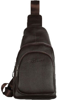 

AllExtreme PU Leather Sling Bag Leather Chest Shoulder Backpack Water Resistant Vintage Carry Cross Body Messenger Bag for Men Women Kids Perfect for Gym Travel Hiking Working School Business 8 L Backpack(Black), Brown