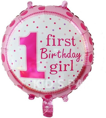 

MODERNWALA Printed 18 Inch (Pack Of 1) First Birthday Girl Polka Foil Balloon / Birthday Party / Baby Shower Decoration Balloon(Multicolor, Pack of 1)