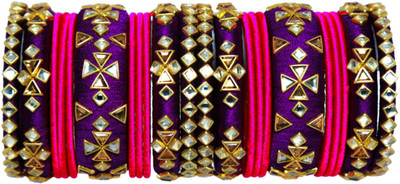 

blue jays hub Fabric, Silk Dori Beads Bangle Set(Pack of 22), Green