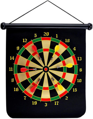 

QUINERGYS ™ 15" Magnetic Dartboard Sets With 6 Reversible Darts Rolling Two Sided Bullseye Game Magnetic Safety Dart Board for Kids Family Leisure Sports 21 inch Dart Board(Multicolor)