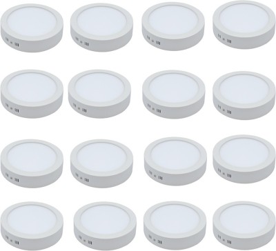 Galaxy 12 watt surface round cool white pack of 16 with 2 years warranty Flush Mount Ceiling Lamp at flipkart