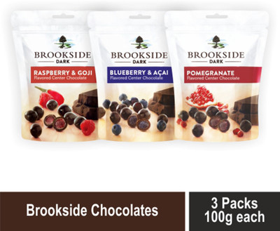 

Brookside Dark Chocolate Pomegranate 100g, Blueberry and Acai 100g & Raspberry and Goji 100g (Pack of 3, Each 1) Truffles(Pack of 3, 300 g)