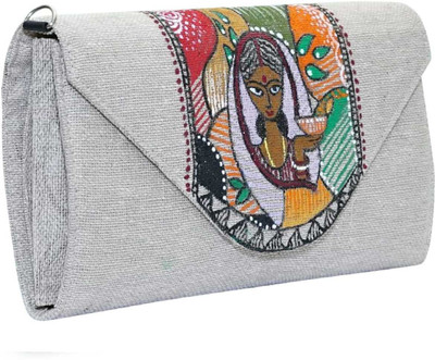

PETALS CRAFT Casual Grey Clutch