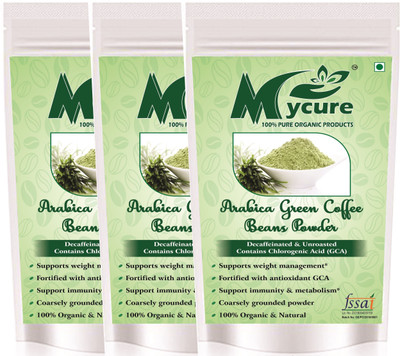 

MyCure Arabica Green Coffee Beans Powder 400 GM Pack Of 3 Instant Coffee(3 x 133.33 g)