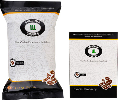 

Minerva Coffee Premium Ultra Roast Exotic Peaberry Coffee (Pack of 2) Filter Coffee 300 g(Pack of 2, Chikory Flavoured)