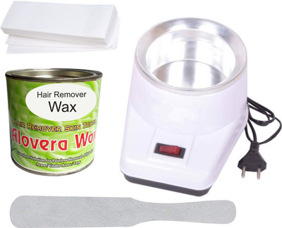 

S.Blaze GOOD QUALITY HAIR REMOVAL SKIN TOUCH WAXING KIT COMBO OF WAX HEATER + 550G HERBAL ALOVERA WAX + 50 WAX STRIPS + KNIFE(Set of 4)