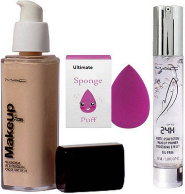 

Ultimate Sponge Puff&Mac Makeup Pro Longwear Foundation &24H Perfecting Matte Pimer(Set of 3)