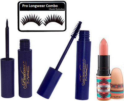 

Pro longwear combo Eyelashes, Padma Eyeliner & Mascara, Vibe Tribe Creme Lipstick(Set of 4)