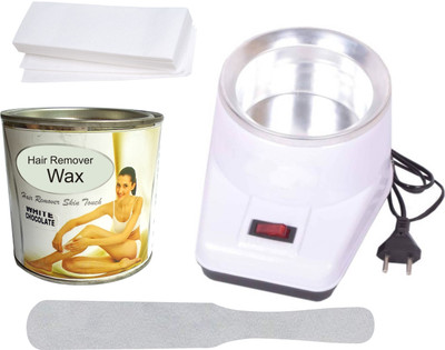 

S.Blaze GOOD QUALITY HAIR REMOVAL SKIN TOUCH WAXING KIT COMBO OF WAX HEATER + 550G HERBAL WHITE CHOCOLATE WAX + 50 WAX STRIPS + KNIFE(Set of 4)