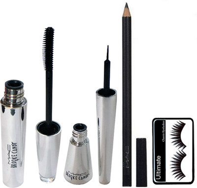 

Ultimate Eyelashes, Mac Brooke Candy Eyeliner & Mascara & Eye Kohl Crayon Smudge Free, Waterproof(Set of 4)