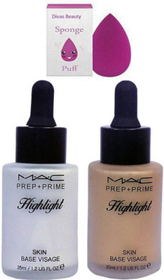 

divas beauty Sponge Puff&Prep+Prime Highlight Set Of 2(Set of 3)