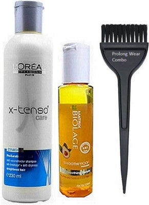 

Pro longwear combo Of Hair Brush, L'oreal X-tenso Hair Shampoo 230ml With Matrix Biolace Smoothproof Hair Serum 100ml(Set of 3)
