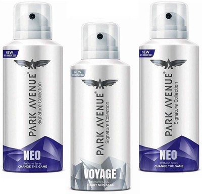 

Park Avenue NEO, VOYAGE Signature Perfume Spray 140 ml × 3 Pack Of Three Perfume Body Spray - For Men & Women(140 ml, Pack of 3)