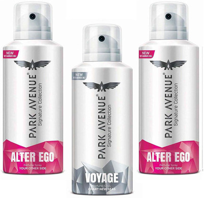 

Park Avenue ALTER EGO, VOYAGE Signature Perfume Spray 140 ml × 3 Pack Of Three Perfume Body Spray - For Men & Women(140 ml, Pack of 3)
