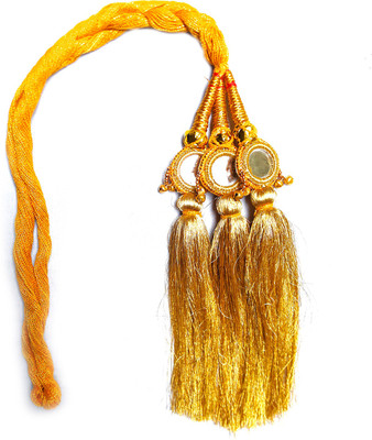 

Rapidsflow® Paranda / Hair Parandi For Women And Girls Full Golden Braid Extension(Gold)