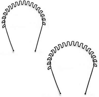 

NERR ZigZag Wave - Set of 2 Hair Band (Black Hair Band(Black)