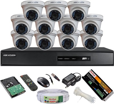 HIKVISION HIKVISION 16CH DS-7B16HQHI-F1 OR DS-7116HQHI-F1 1PCS AND DOME CAMERA DS-2CE5ADOT-IRP OR DS-2CE5ADOT-IRP/ECO 11PCS AND 90 METAR CABLE 2TB SATA HDD COMBO KIT Security Camera(2 TB, 16 Channel)