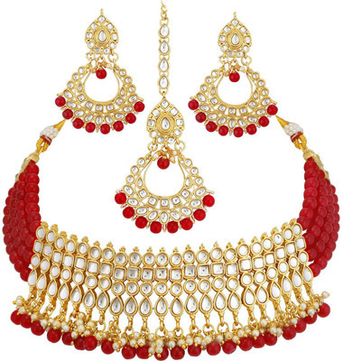 

Trushi Alloy Jewel Set(Maroon)
