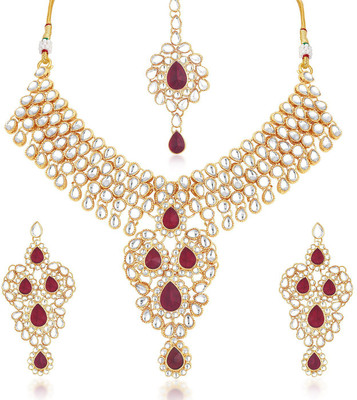 

Trushi Alloy Jewel Set(Maroon)