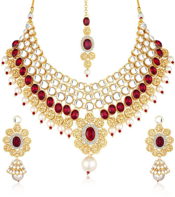 

Trushi Alloy Jewel Set(Maroon)
