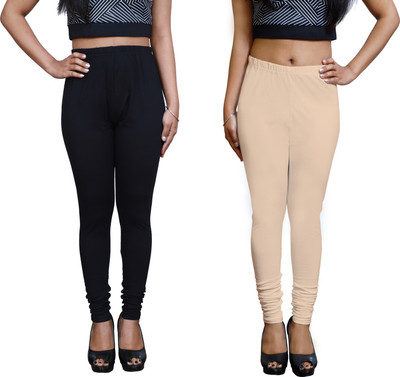 Lili Churidar  Western Wear Legging(Black, Beige, Solid)