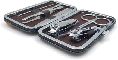 

OXGENTA ® Portable 6Pcs Stainless Steel Nail Cutter Travel Manicure Set Kit With Pu Box(0 g, Set of 6)