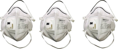 

3M Pack Of 3 9004 V Anti pollution White Mask and Respirator