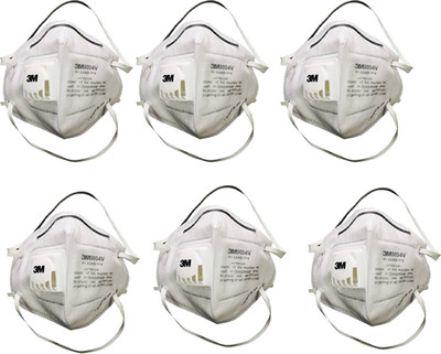 

3M Pack Of 6 9004 V Anti pollution White Mask and Respirator