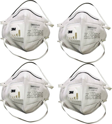 

3M Pack Of 4 9004 V Anti pollution White Mask and Respirator
