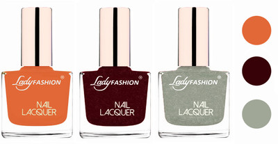 

Lady Fashion Glossy & Long Stay Nail Polish combo Nude,Maroon,Grey(Pack of 3)