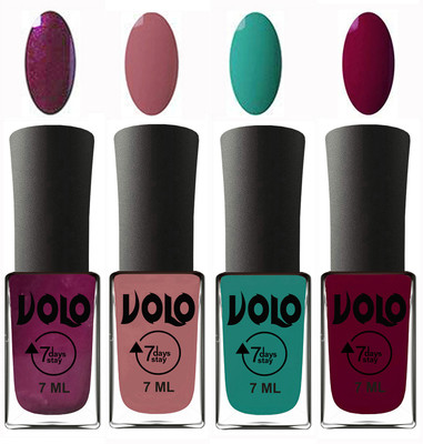 

Volo Ultra Lasting HD Shine Awesome Nail Polish Combo Wine, Chocolate Peach, Radium Green, Wine Maroon(Pack of 4)