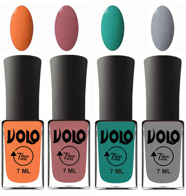 

Volo Ultra Lasting HD Shine Awesome Nail Polish Combo Peach, Chocolate Peach, Radium Green, Light Grey(Pack of 4)