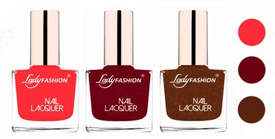 

Lady Fashion Glossy & Long Stay Nail Polish combo Baby Pink,Pink,Copper(Pack of 3)