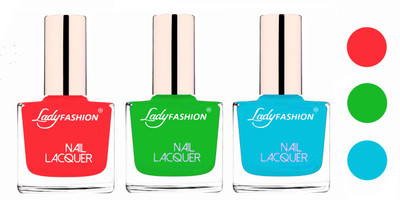 

Lady Fashion Glossy & Long Stay Nail Polish combo Baby Pink,Light Green,Sky Blue(Pack of 3)
