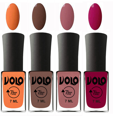 

Volo Ultra Lasting HD Shine Awesome Nail Polish Combo Peach, Brown, Chocolate Peach, Magnta(Pack of 4)