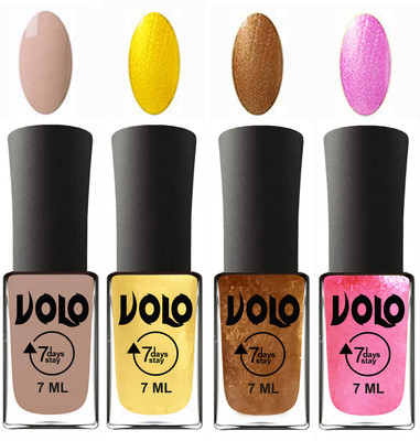 

Volo Ultra Lasting HD Shine Awesome Nail Polish Combo Light Nude, Metallic Light Golden, Metallic Dark Golden, Metallic Pink(Pack of 4)