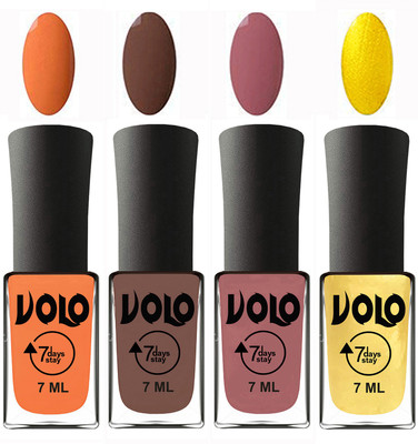 

Volo Ultra Lasting HD Shine Awesome Nail Polish Combo Peach, Brown, Chocolate Peach, Metallic Light Golden(Pack of 4)