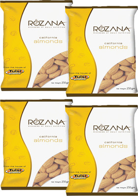 

Tulsi California Rozana Pack of 4 Each 250g Almonds(1 kg, Pouch)