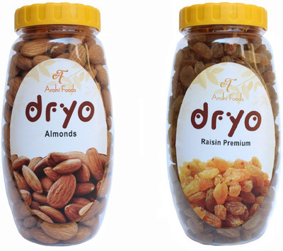 

dryo Dry Fruit Combo Almond 250g & Raisin 250g Almonds, Raisins(500 g, Plastic Bottle)