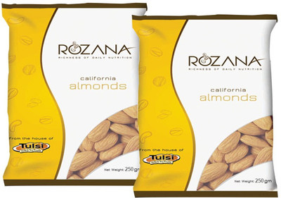 

Tulsi California Almonds Rozana Pack of 2 Each 250g Almonds(500 g, Pouch)