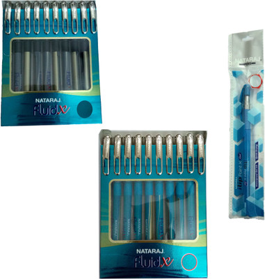 

NATARAJ ITIP POINT X GEL PEN+FLUID X BLUE BALL PEN+FLUID X BLACK BALL PEN Gel Pen(Pack of 3)