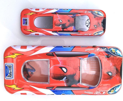 

A2Z Car Shaped Spiderman Printed Art Metal Pencil Box(Set of 1, Multicolor)