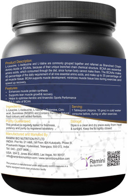 

RAMINI BIONUTRITION BCAA WITH GLUTAMINE Powder - 500 gms BCAA(500 g, Pineapple)