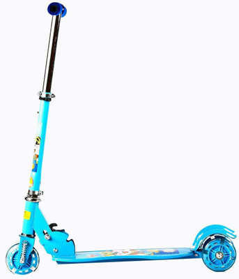 

Baybee Boon 3 Wheeled Folding Skate Scooter with Suspension, Light up and Height Adjusting SCOOTER Scooter(Blue)