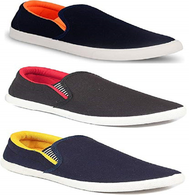 

Vocabulary Combo Pack Of 3 Pairs Loafers Shoes Slip On Sneakers For Men(Multicolor