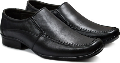

Feetway Genuine Leather Slip On Formal Shoes For Men Black Office Shoes Slip On For Men(Black