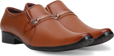 

Axonza AXONZA Men's Synthetic Leather Office wear 279 Tan Slip on Formal Shoes Slip On For Men(Tan